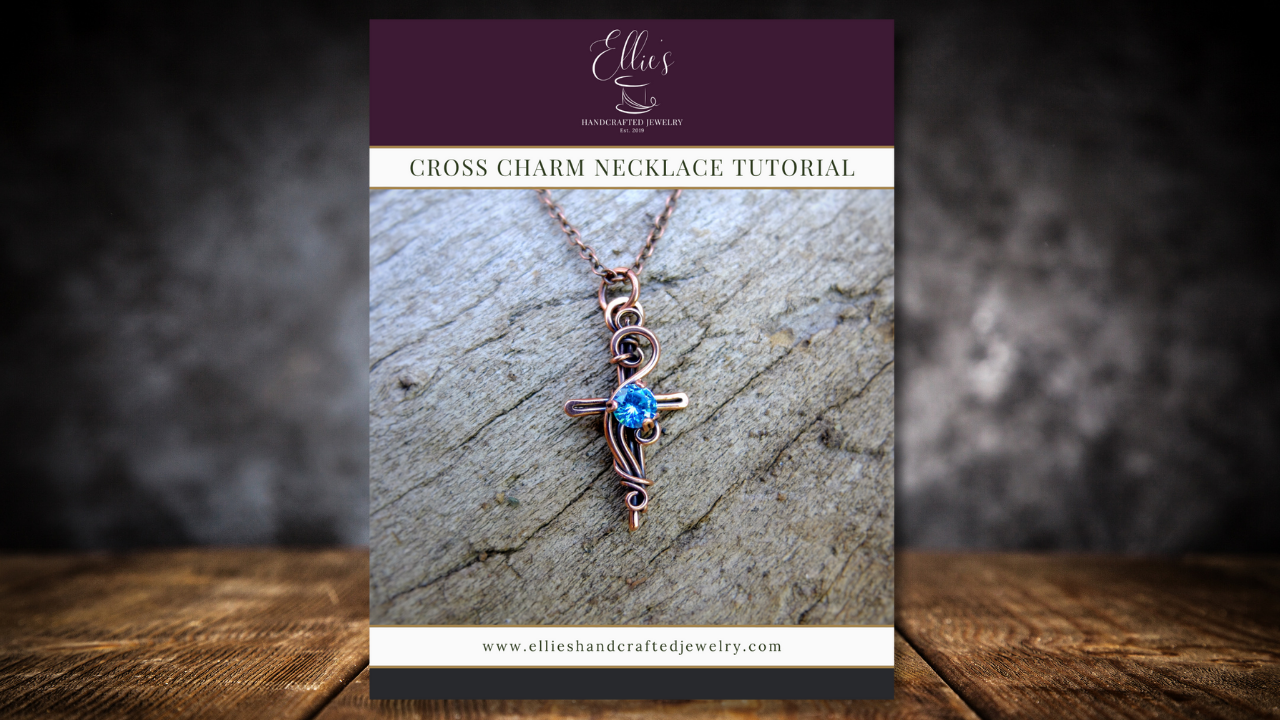 Cross Charm Necklace Tutorial PDF File ONLY - Main Image