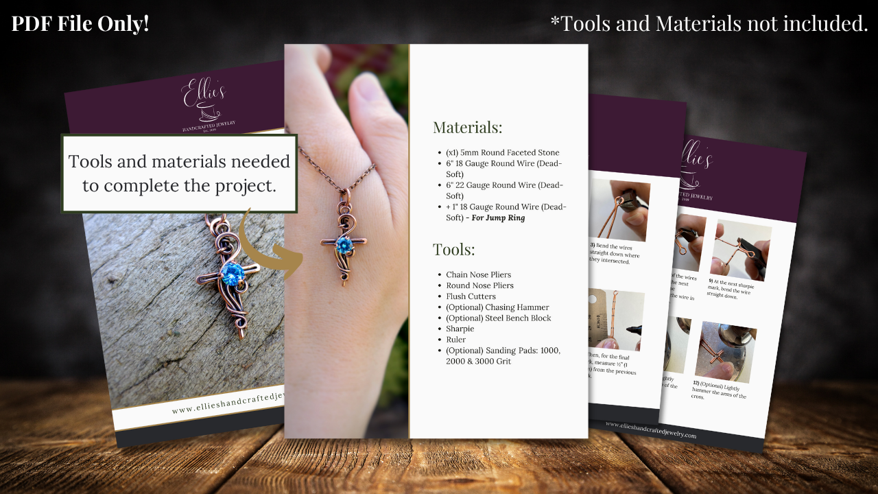 Cross Charm Necklace Tutorial - PDF File ONLY