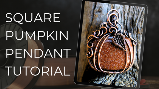 How to Make a Wire Wrapped Pumpkin Pendant with Square and Rectangle Stones!