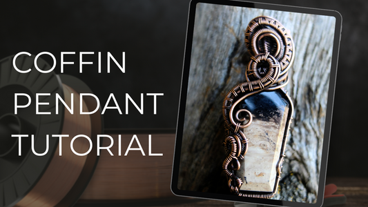 Wire Woven Coffin Cabochon Pendant Tutorial (Flame, Figure-8 & Byzantine Weaves)