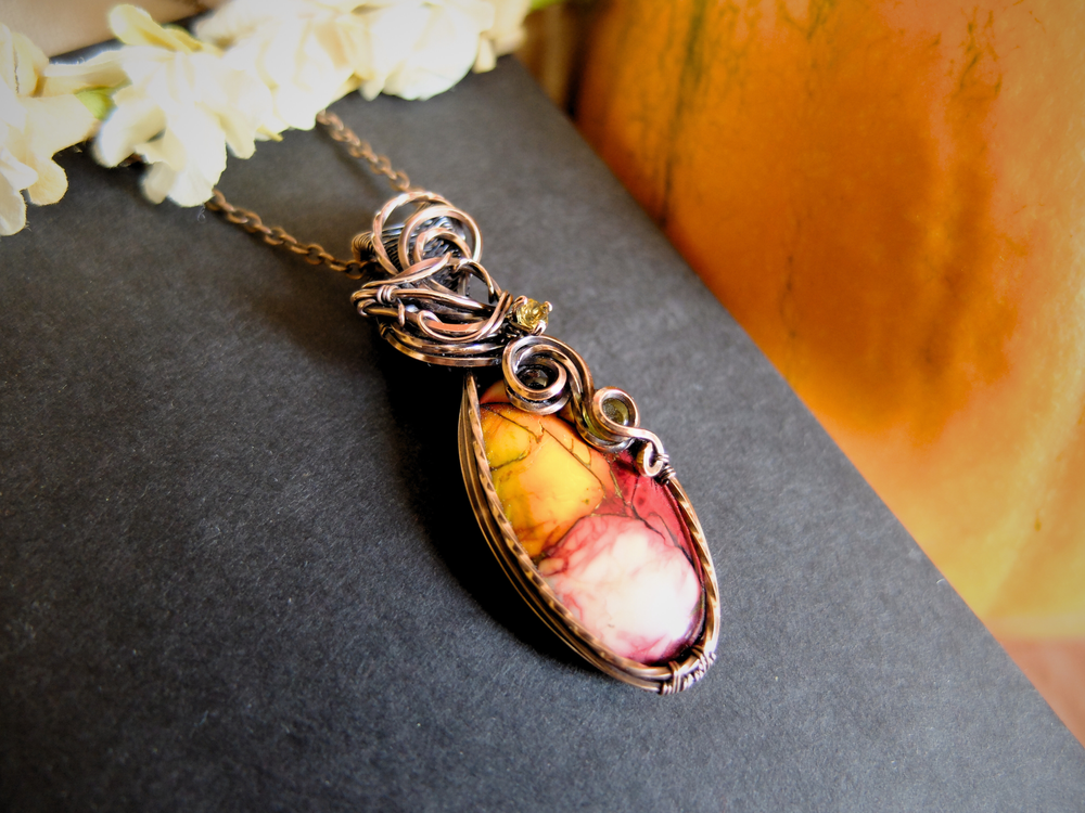 Marigold Song Composite, Citrine, Garnet & Tourmaline Pendant