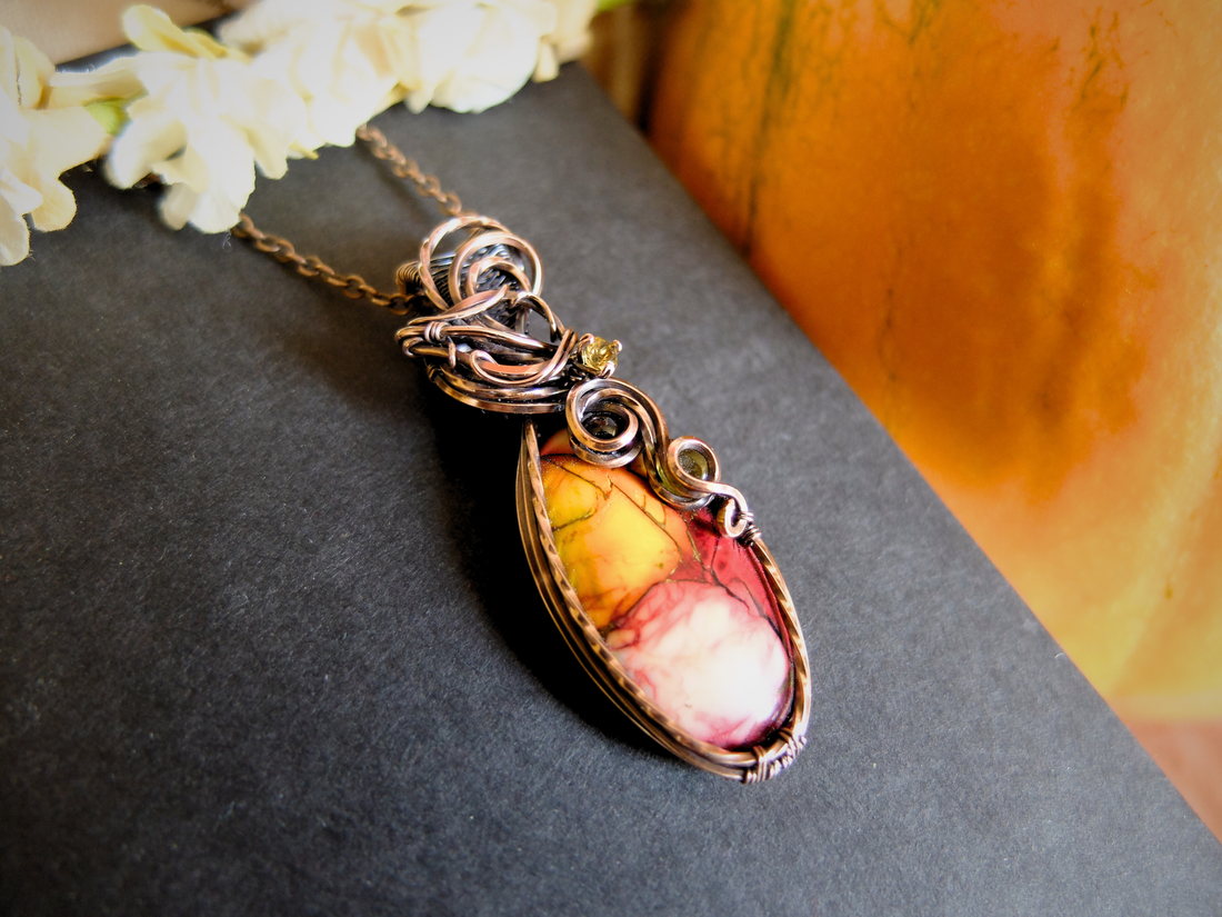 Marigold Song Composite, Citrine, Garnet & Tourmaline Pendant