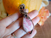 Rhodochrosite & Garnet Pendant