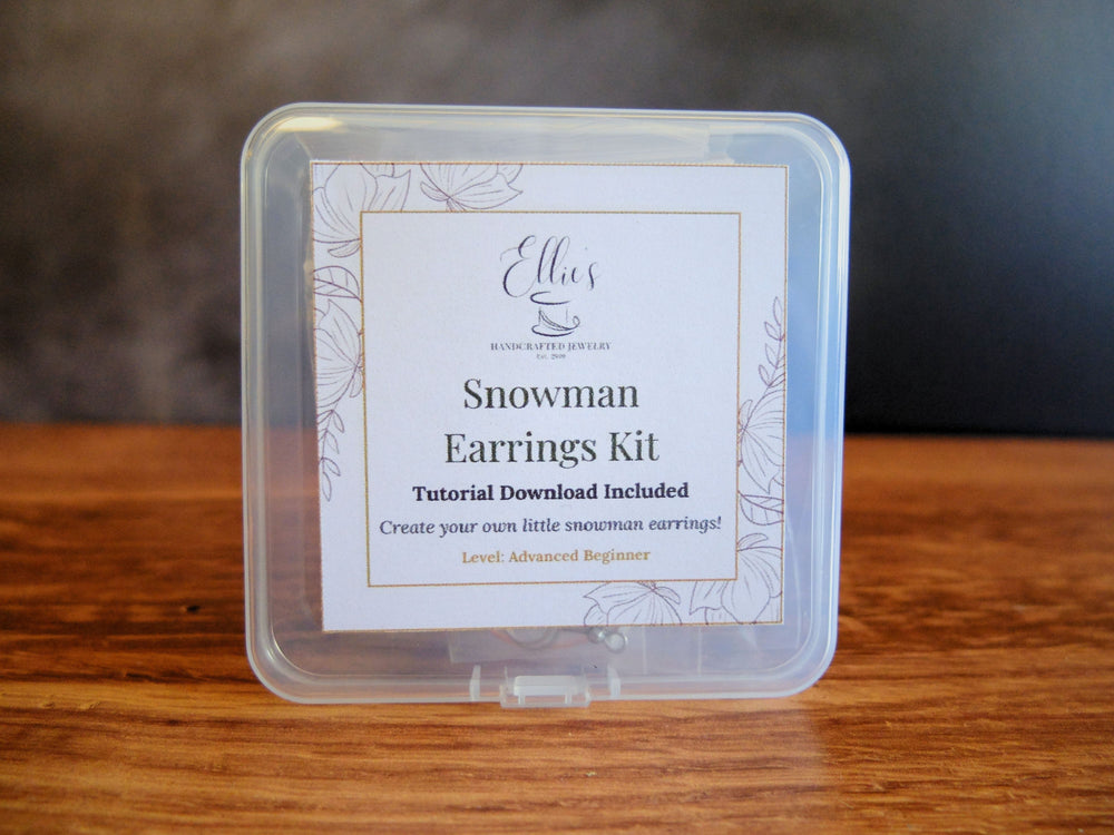 "Snowman" Earrings - Kit & PDF Download - (Tools Not Included)