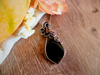 Gold Sheen Obsidian & Garnet Pendant in Copper